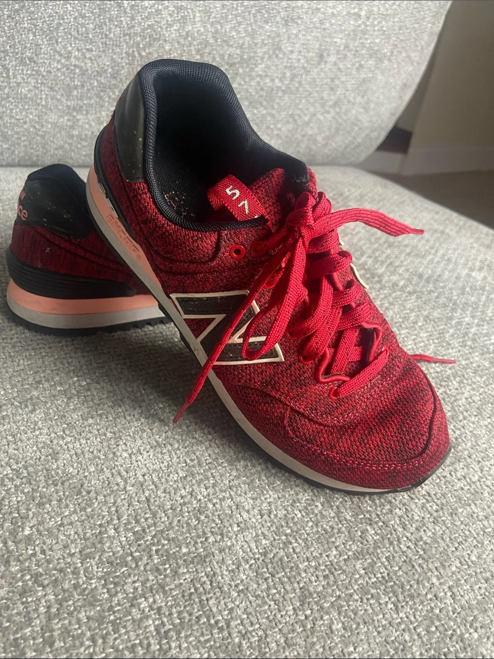 New Balance Red and Black Women's Athletic Shoes size 6.5